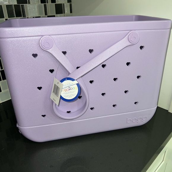 BOGG BAG Purple Heart Design with shimmer Tote - Picture 1 of 7